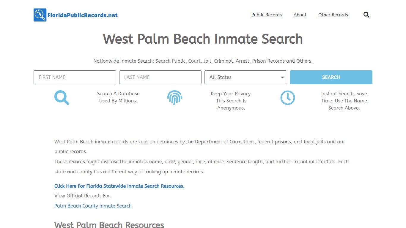 West Palm Beach Inmate Search - WPBPD FL Current & Past Jail Records